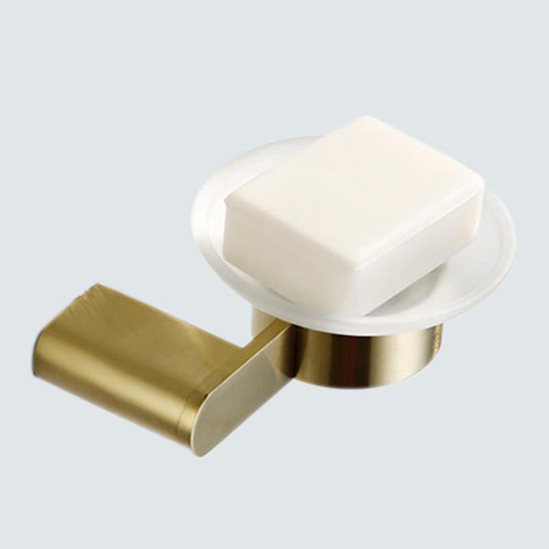 cmaos Brushed Gold Towel Rack with Soap Dish