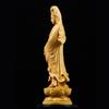 Natural Cypress Guanyin  Buddha Decorative Characters Statue ,Solid Wood Art Carving Home Room Office Feng Shui Statue