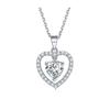 S925 Sterling Silver Ladies Heart Pendant Necklace European and American Ladies Holiday