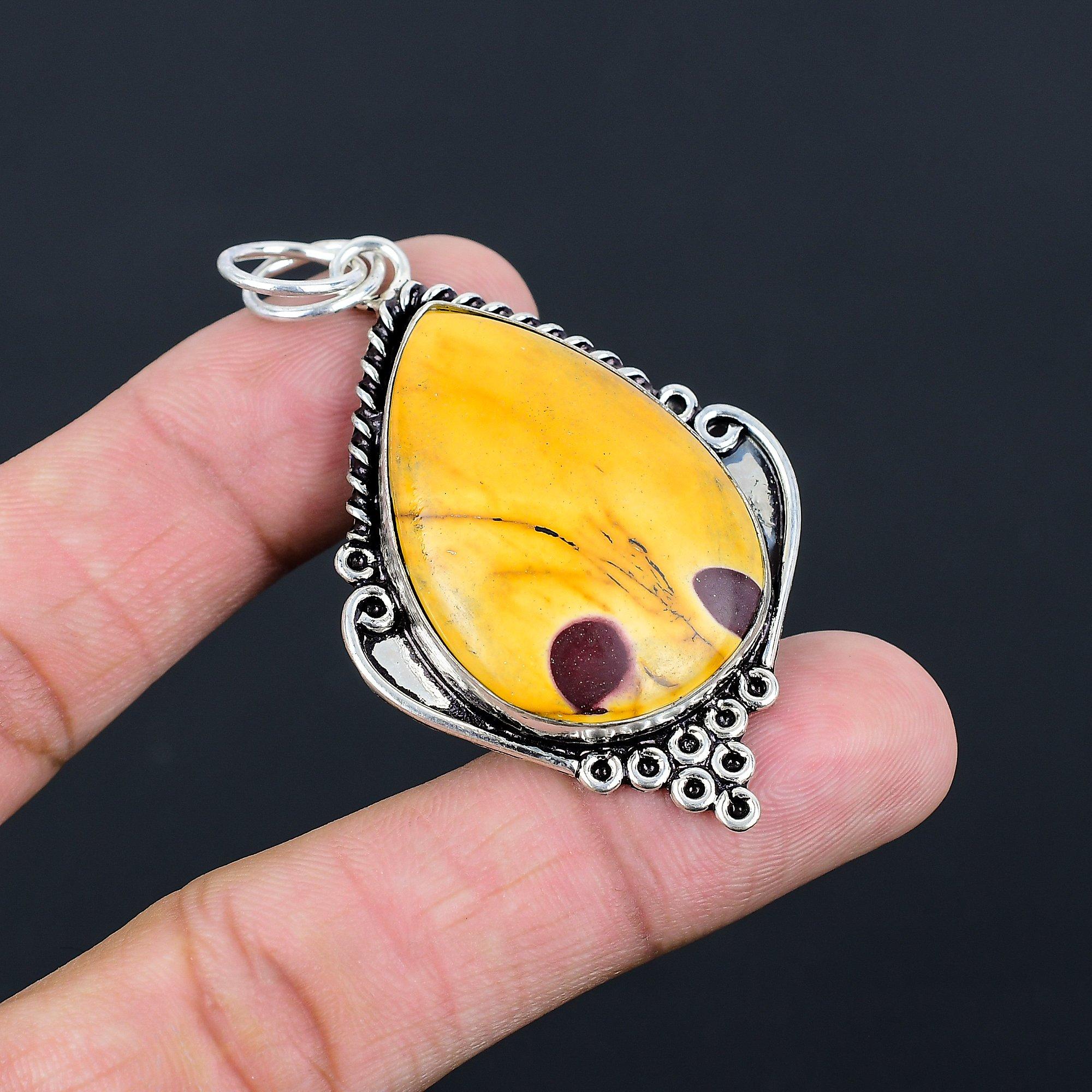 Sterling Silver Pear Natural Mookaite Birthday Ethnic Sister Artisan New Pendant