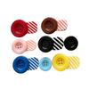 Button Shape Hair Clip with Striped Design, Small Side Barrette for Teens Girl, Hair Styling Accessory for School Styling Days, Photowear