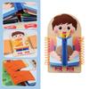 Early Learning Dressing Trainer Hands on Wooden Dressing Practice Board For Clothing Practice Motor Skills Development