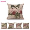 Pink Yellow Orchid Flower Hand Drawing Sketch Painting Home Decorative Sofa Throw Pillow Case Floral Car Seat Cushion Cover Case