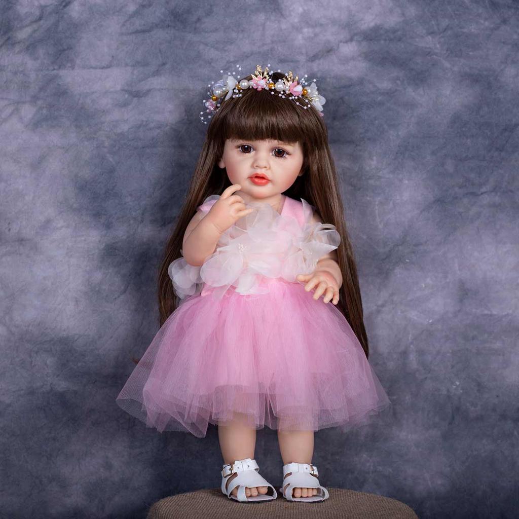 KEIUMI Realistic Princess Reborn Baby Dolls 55 Cm Full Silicone Vinyl Bebe Reborn Newborn Girl Baby Toys For Birthday Gifts