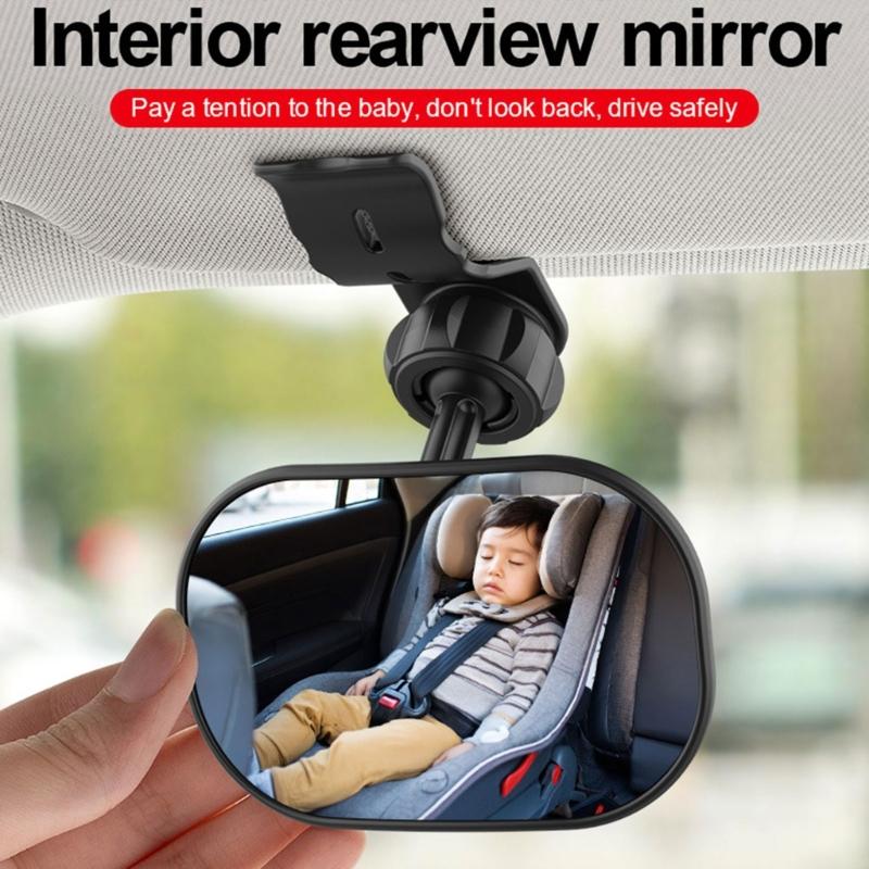 Rear-Seat Baby Monitoring Mirror with Wide View and Adjustable Head for Parents, Caregivers and Family Travel Use