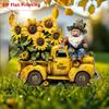Old Bee 2D Flat, Truck Pot Card, Acrylic, Suitable for Flower Pot Decoration, Balcony, Home, Gifts, Christmas, Halloween