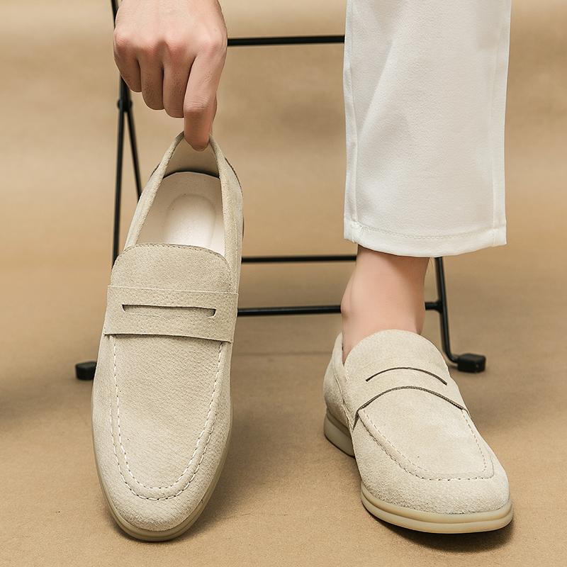 

FashionBrand New Suede Men s Leather Casual Moccasin Homme Men s Oxford Shoes Flat Men Boat Shoes Business Men Loafers Driving Shoes 38 бежевый