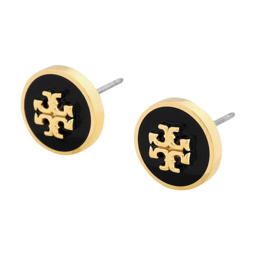 Tory Burch Messing-Ohrringe mit Logo-Verzierung Unisex-Ohrringe Schwarz 90547-720