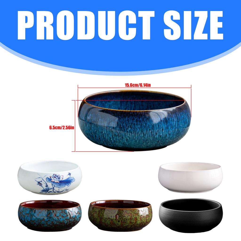 Creative Elegant Ceramic Flower Bowl for Indoor Gardens Water Lilies and Small Fish No Drainage Design Leak Prevention