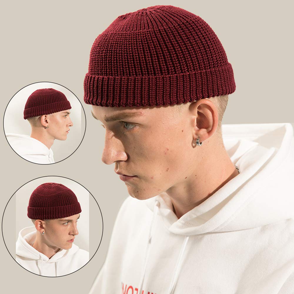 Clape Knit Roll Brimless Sag Watch Stretch Excellent Men's Cap, Cap, Fisherman's Cap, Beanie, Hat, Cap, Cap, Stylish, Shallow, Material, Warmth,