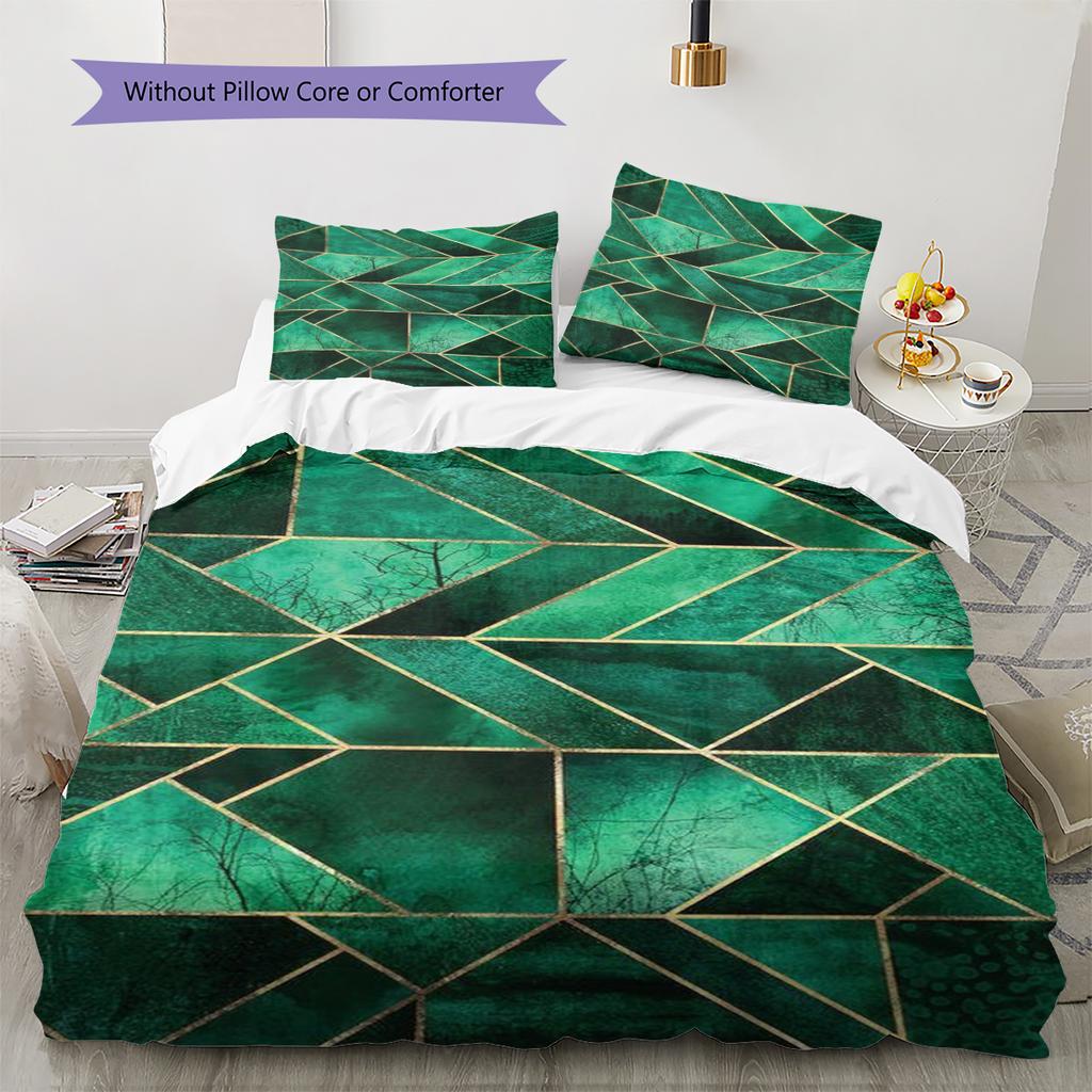 Abstract Geometric Pattern Bedding Quilt Set Quilt Cover Pillowcase Home Decoration Birthday Gift (1 * duvet cover + 2 * pillowcase, without core)