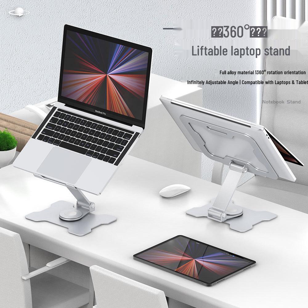 Verstellbarer 360° drehbarer Laptop-Ständer mit Kühlung für Büro & Gaming