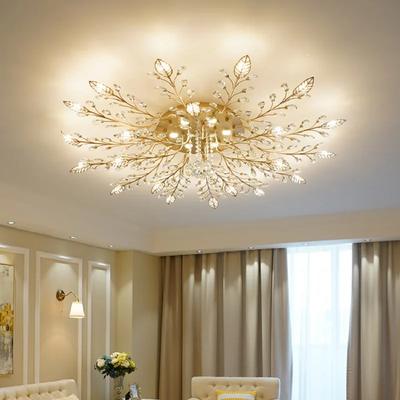 Moderne Krystalloftlampe Lustre Til Stue Soveværelse Køkken Indendørs Belysning LED Armatur Lys Belysning