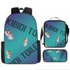 Luxe Nieuwigheid Bijzonder Cool Skibidi Toilet 3D Print 3 stuks/Set leerling Schooltassen Laptop Dagrugzak Rugzak Lunchtas Etui