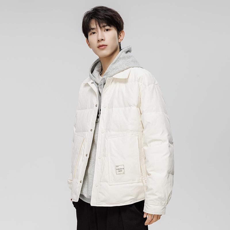 Men's Short Autumn and Winter Lapel Casual Thickened Warm Light Tooling Jacket Men's Clothing