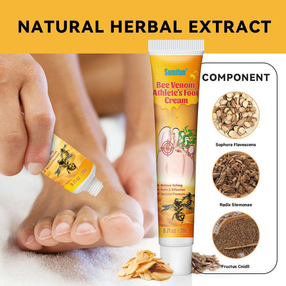 Sumifun 20/40/100 ML Foot Odor Care Cream Bee Relieves Redness and Swelling Soothing Itchy Feet Effectively Summer Home Essential