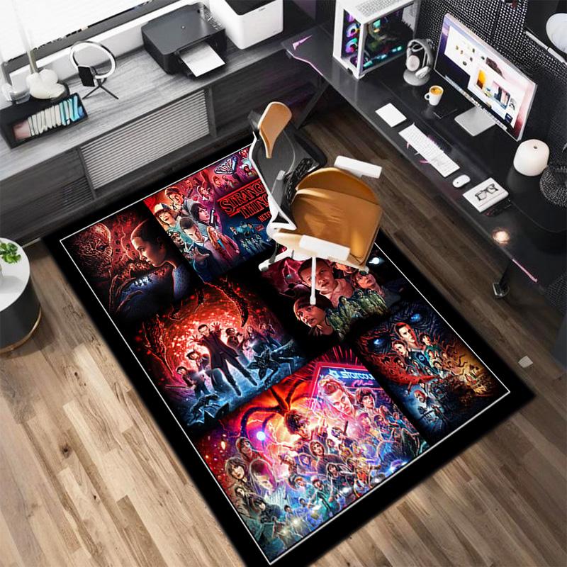 Halloween Horror Horror Theme Stranger Things Carpet Home Living Room Decoration Table and Chairs Anti Slip Door Mat Outdoor Picnic Mat Carpet A7