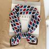 Japan and Korea Fashion Niche Multi-color Splicing Rhombus Grid Printing Square Scarf High-end Sense Simple INS Style Herringbone Silk Scarf