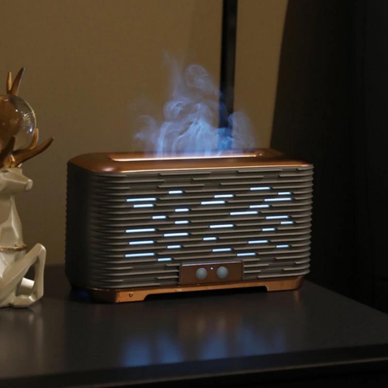 NEW Flame Fire Air Humidifier Aromatherapy Diffuser Ultrasonic Cool Mist Maker Fogger Colorful Led Essential Oil Flame Lamp Difu