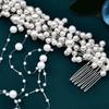 Exquisite Pearl Tassels Hair Accessories Elegant Pearl Hair Comb Bride Headband  Party Celebration