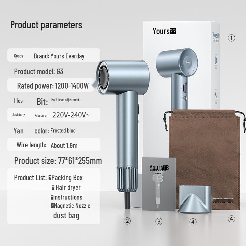 Yongri 110,000 RPM Negative Ion Brushless Hair Dryer for Home & Salon Use