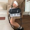 PU Leather Versatile Crossbody Bag Piano Pattern Music Note Handbags for Women Ladies Work Shopping Travel Daily Use