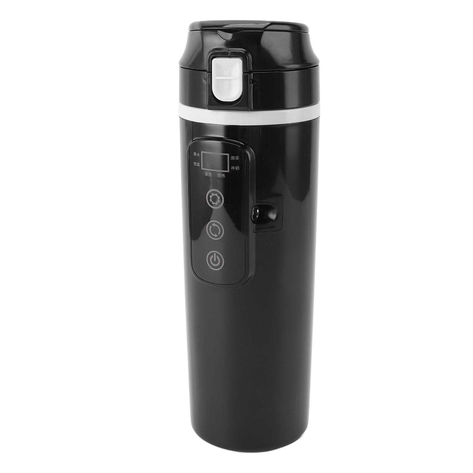 

Travel Electric Kettle for 12V 24V Car Truck 500ml Portable Car Coffee Tea Heating Cup with Lid Leakproof Stainless L