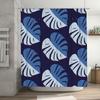 White Blue Palm Leaf Print Shower Curtain Waterproof Bathroom Decor Home Textiles