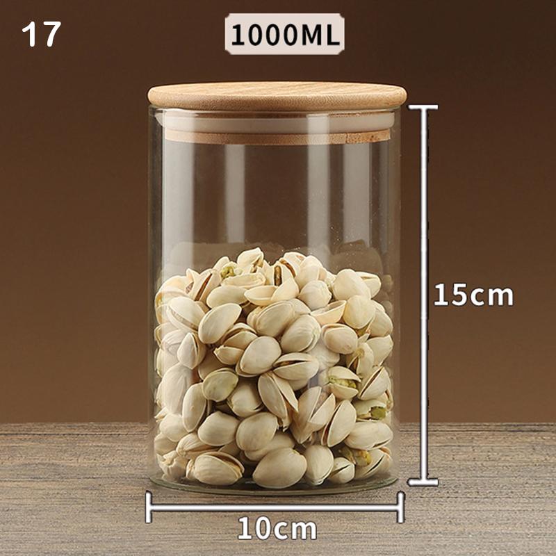 Sealed Food Storage Box Pots Glass Jar Coffee Jars With Lid Transparent Cereal Candy Dried Jars Fridge Storage Tank Containers
