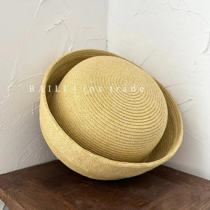 

Summer Straw Sailor Hat Sun Hats Fashion Woven Medicine Pillbox Hat for Women Designer Retro Berets Chapeu Wedding Fedoras Cap