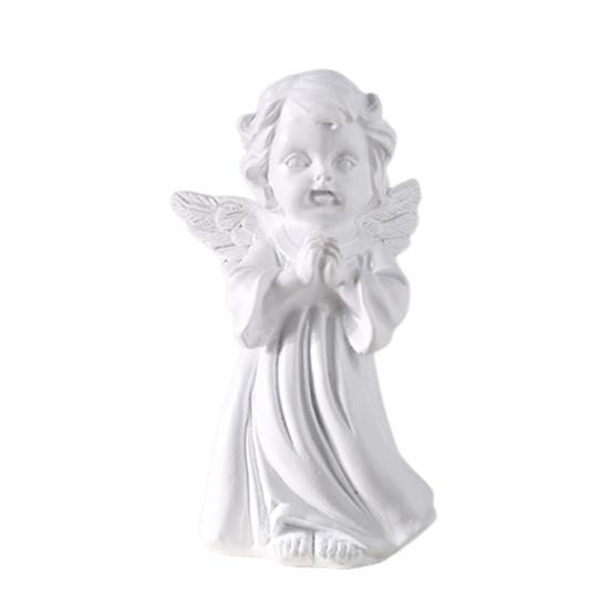 huaqianguhh Resin Cherubs Figurine, White Angel Statue, Garden Praying Cherub Sculpture, Indoor Outdoor Home Decoration, Cute Adorable Angle Sculpture