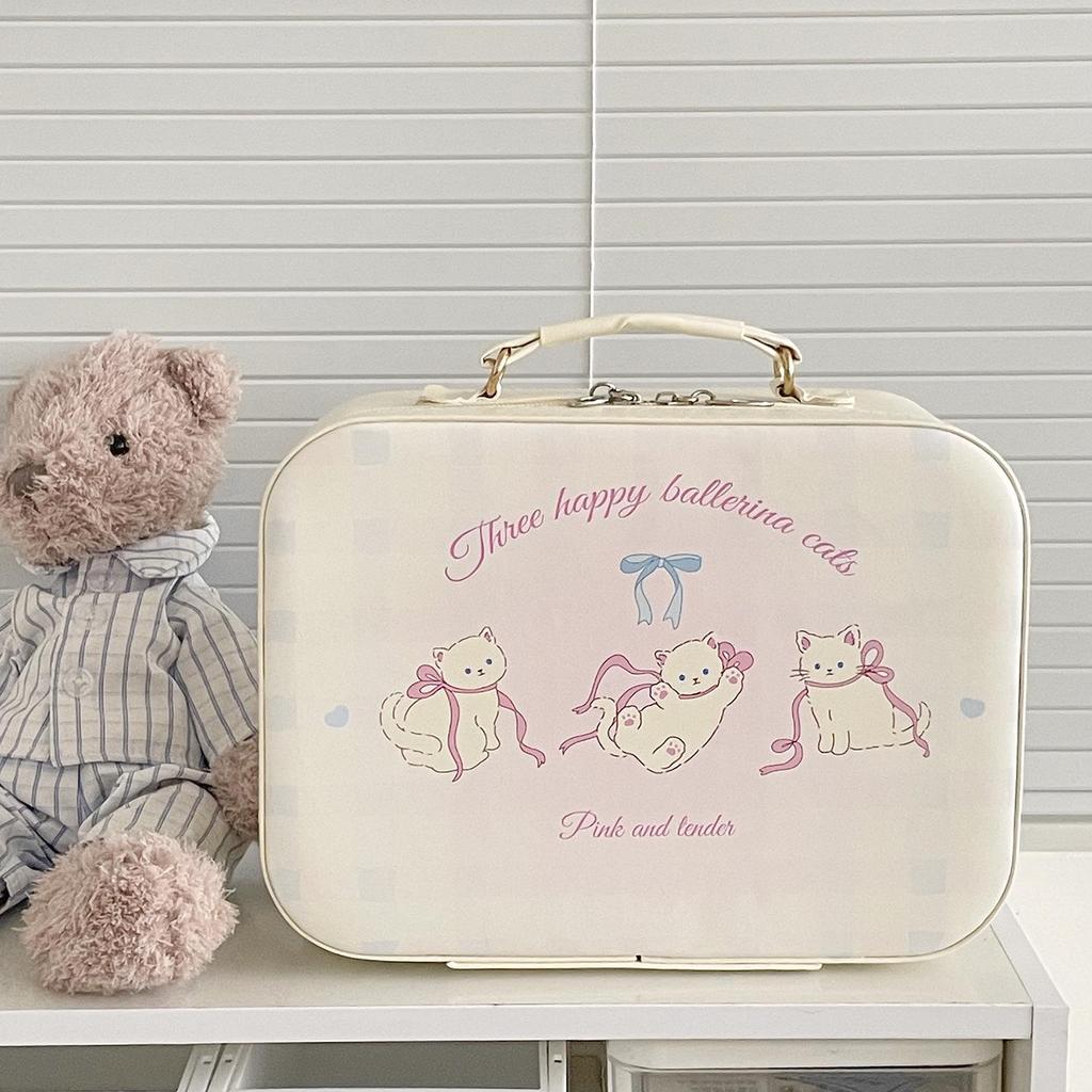 Original Angel Little Lamb Portable Makeup Case, Cute Ins Style, Large Capacity Beauty Box for Travel