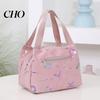 High-density Fabric Lunch Bag Letter Print Waterproof Tote Reusable Lightweight Carrier Box for Women Men Commuting Camping Picnic Portable