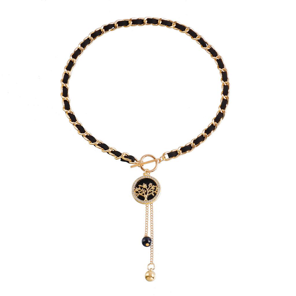 Wrapped Flannel Black Love Fritillary Necklace Women's Cold Wind Collarbone Chain Fringed Necklace