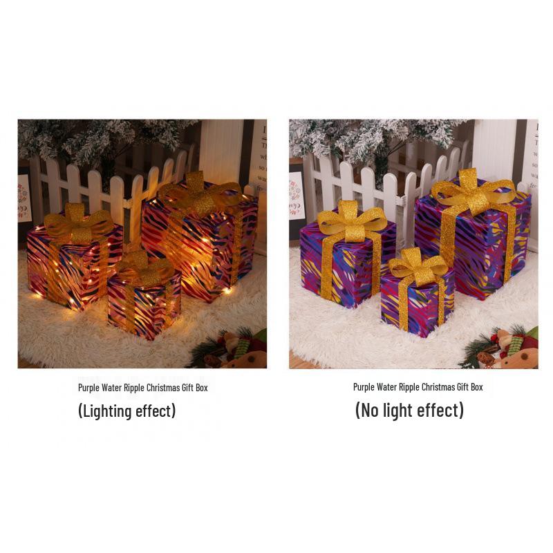 Cross-Border Christmas Luminous Gift Box Set: Outdoor Decorative Lights for Courtyard & Mall Display