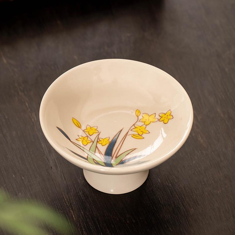 Tea Boiling Accessories Around The Stove Ceramic Higher Education Fruit Plate Chinese Household Nut Plate Dim Sum Pastry Plate