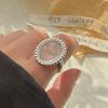 Anillos de Plata de Ley 925 para Mujer Pareja Minimalista Hechos a Mano Simple Anillo Ovalado con Piedra Joyería Fina Regalo Prevenir Alergia