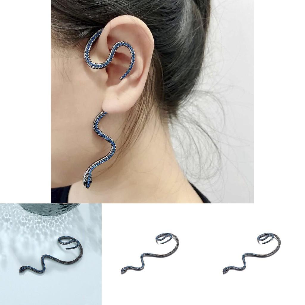 Bold Alloy Metal Snake Ear Wraps For Women Trendy Dark No Piercing Earrings