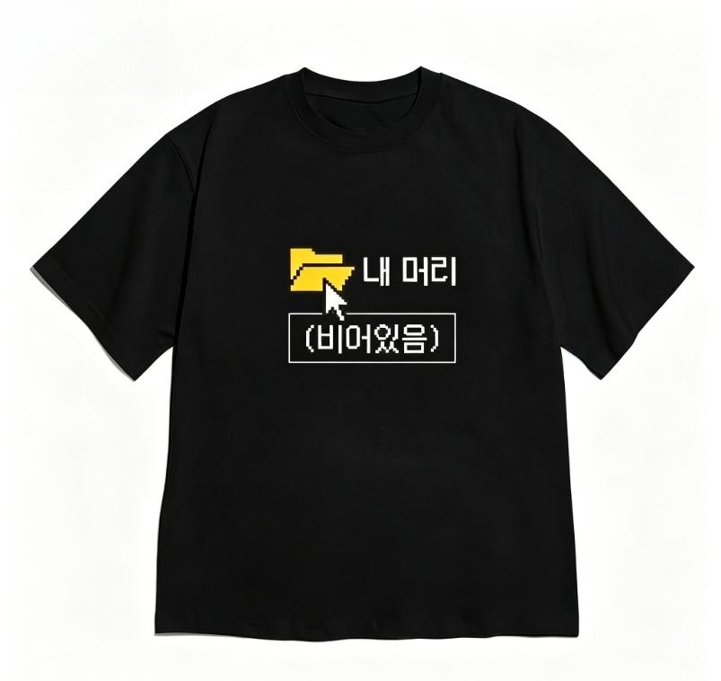 Funny Korean Graphic Short Sleeve Tshirt Unisex Crew Neck Tees with Pixel Folder Mouse Print Kpop Style Casual Streetwear