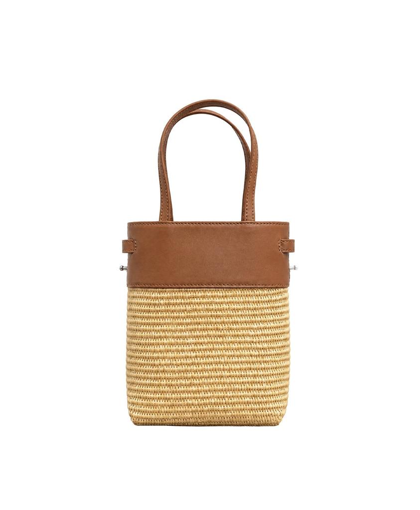 Myuteupeuleim Solé Mini Rattan Tote Bag - Brown
