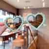 2pcs Ins Korean Children's Concave Shape All-match Love Sunglasses For Boys And Girls Anti-uv Glasses Internet Sunglasses
