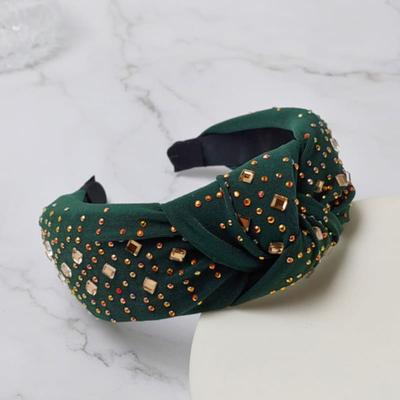 LALA Jeweled Knot Hairband - Green