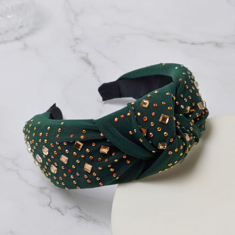 LALA Knoten-Haarband mit Schmucksteinen - Grün