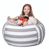 New Striped Children's Toy Storage Bag Quilt Storage Large Capacity Bean Bag Sofa Zipper Canvas Stuffed Animal Chair