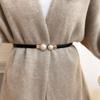 Pearl Belt Women's Elastic Thin Belt Women's Decoration with Skirt Fashionable and Simple Buckle Thin Belt