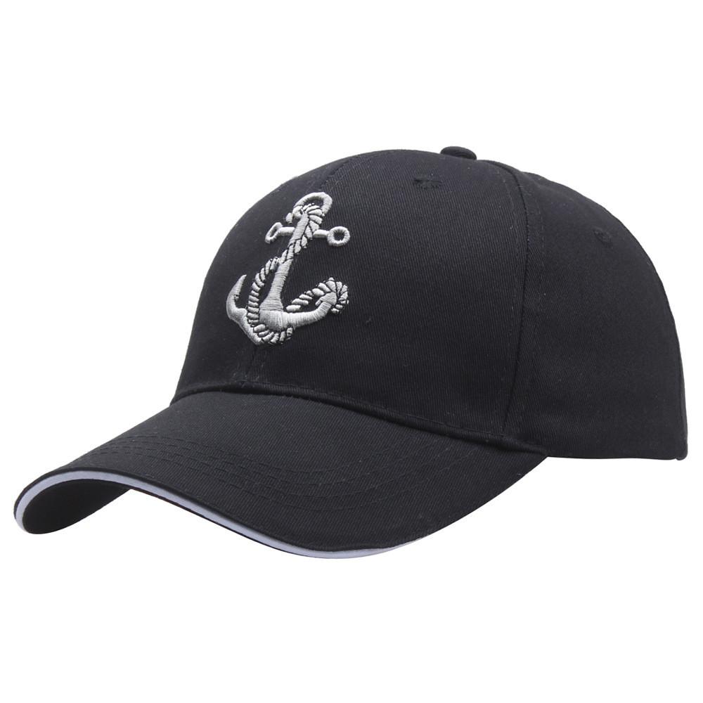 Navy Anchor Black Embroidered Baseball Caps Unisex Hats Men Streetwear Women