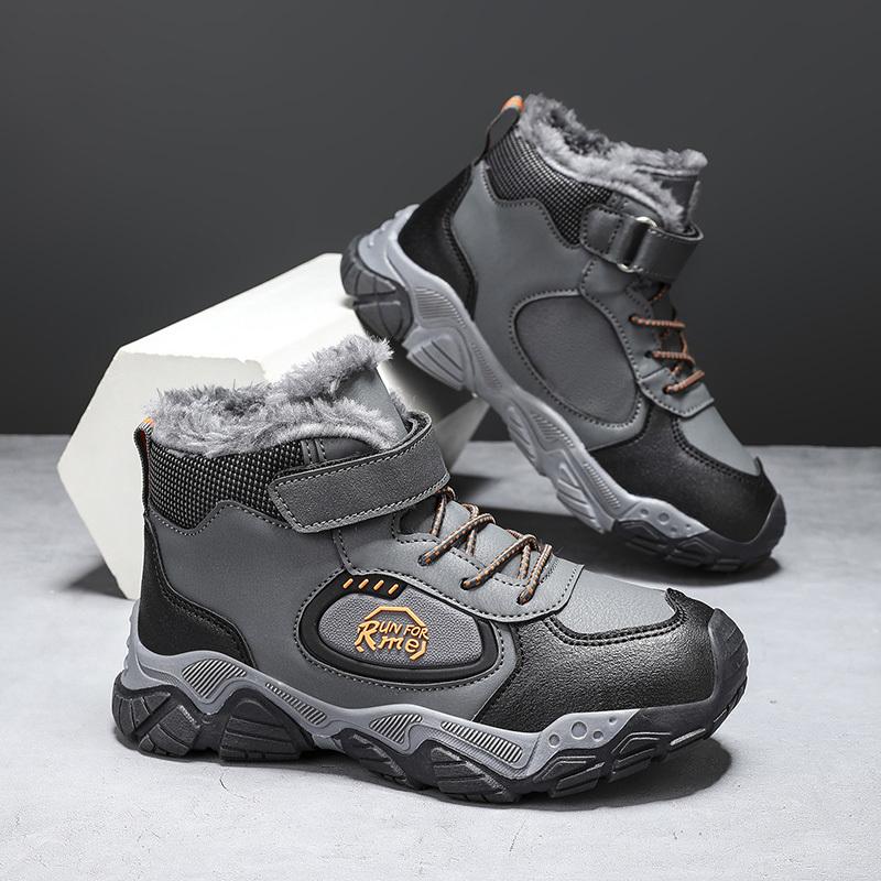 Kinder warme Schneestiefel Kinder Winter Baumwolle Schuhe rutschfeste Schnee im Freien warme Plüschstiefel High Top warme pelzige Schuhe wasserdichte warme Turnschuhe