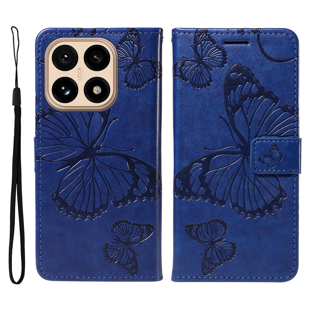 For Xiaomi 15T Wallet Case Floral Butterfly Imprinted Leather Phone Cover Stand -  Green
