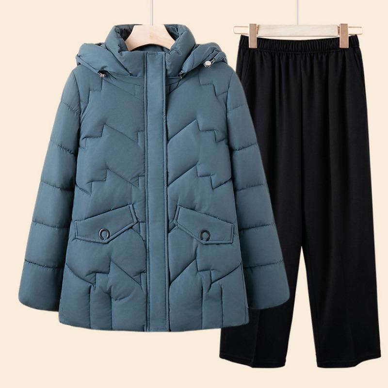 Winter new thickened loose medium and old coat short padded jacket versatile fashionable large size padded coat short padded coat