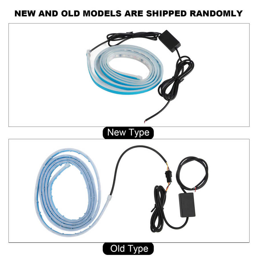 Flexible Car LED Light Strip 1.8m LED Strip Tube Lamp Super Bright with Remote Control